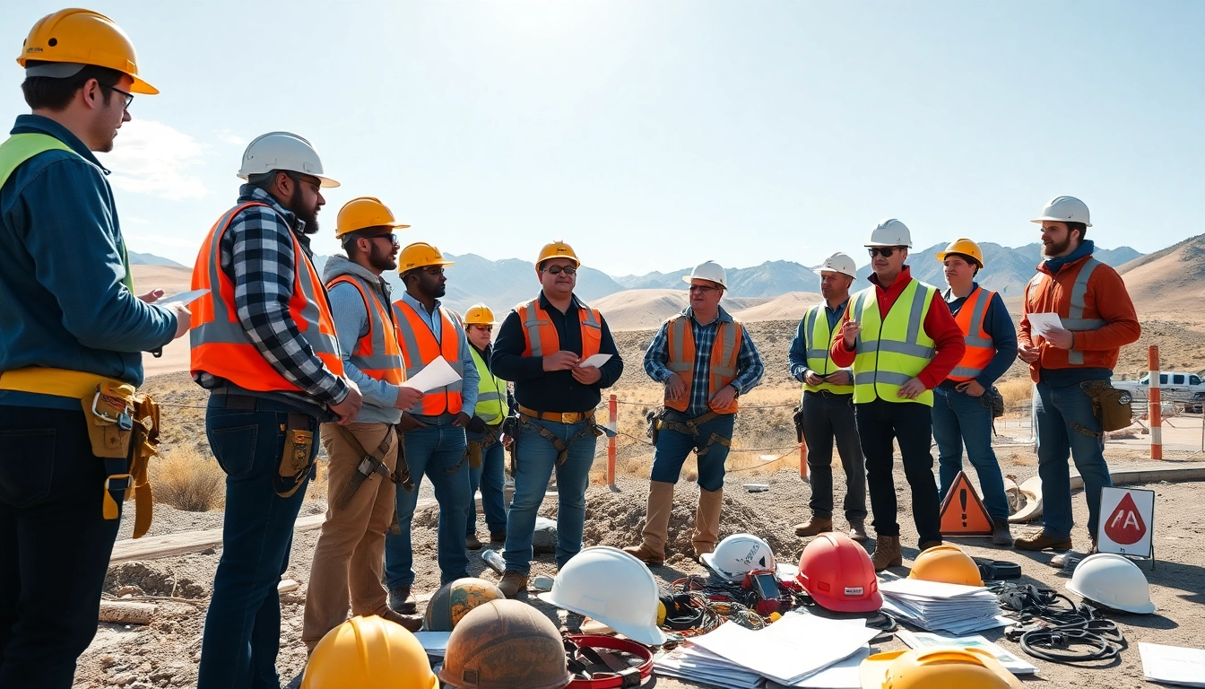 construction safety training colorado session with workers in Colorado outdoors