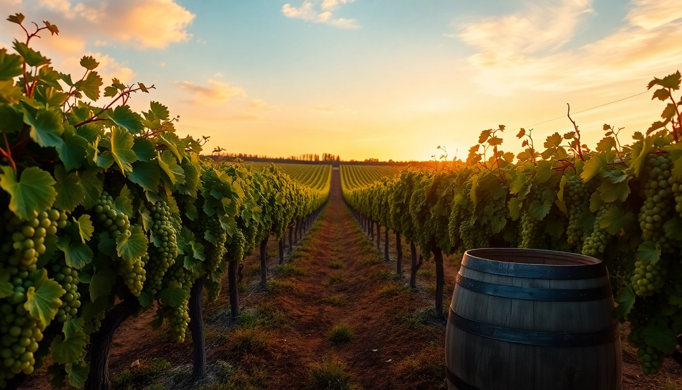 Enjoying clarksburg wineries with picturesque vineyards and golden sunset.