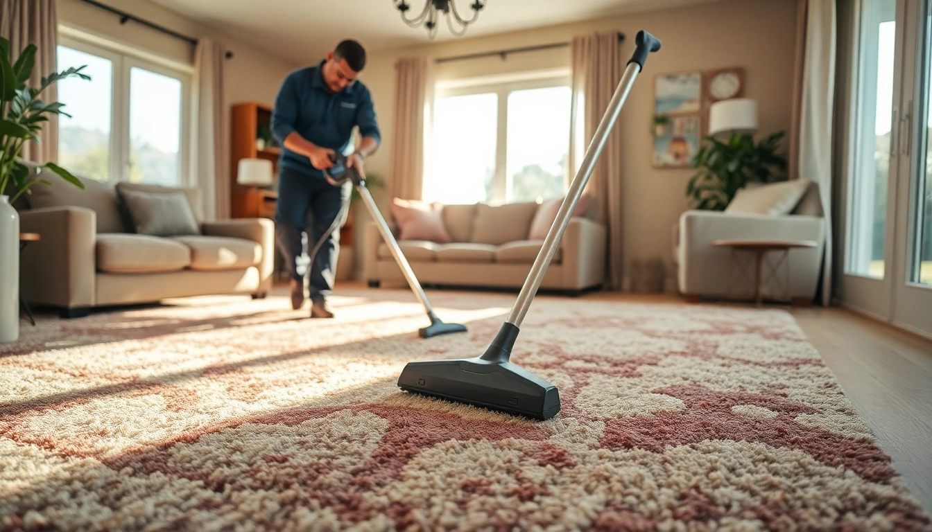 Carpet cleaners Lincoln CA demonstrating cleaning services in a cozy living room.