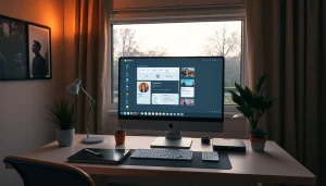 Engaging workspace showcasing the best nsfw ai chatbots on a sleek computer screen.