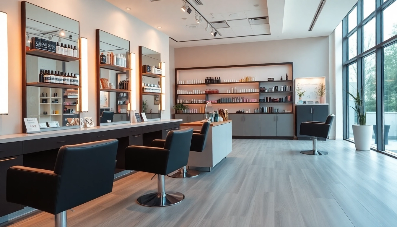 Salon Craiova cu un decor elegant și mobilier modern, oferind servicii de înfrumusețare.