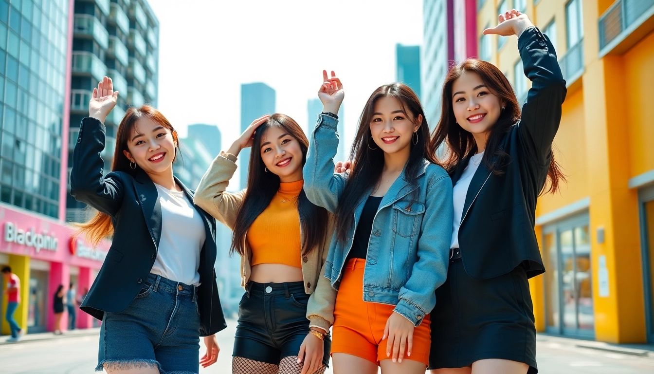 Captivating Blackpink news image featuring the iconic K-pop group in a vibrant urban scene.