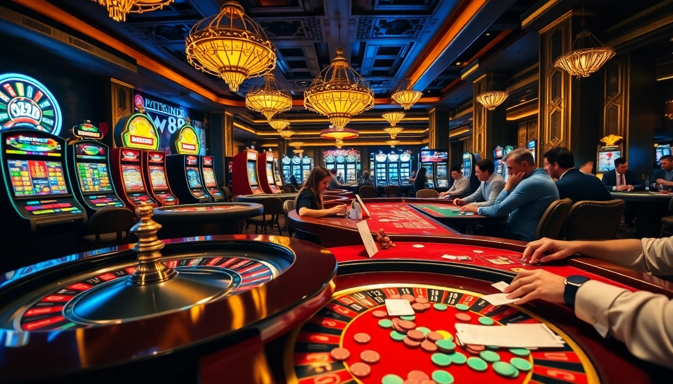 Experience the thrill of MM88 as players engage with dynamic casino games and vibrant slot machines.