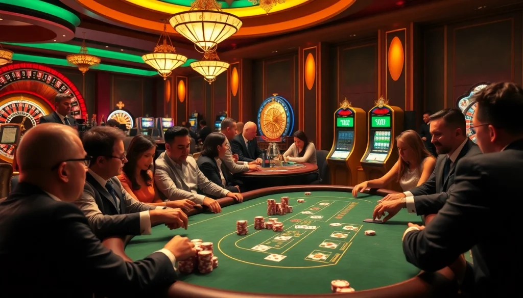 Experience the thrill of indoxxi in a vibrant casino with poker tables and roulette wheels.