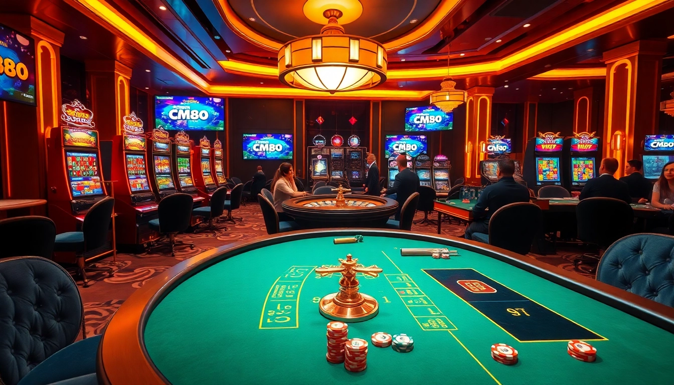 Experience thrilling gameplay at https:/cm88.bz/ with dynamic casino visuals, vibrant slot machines, and intense poker action.