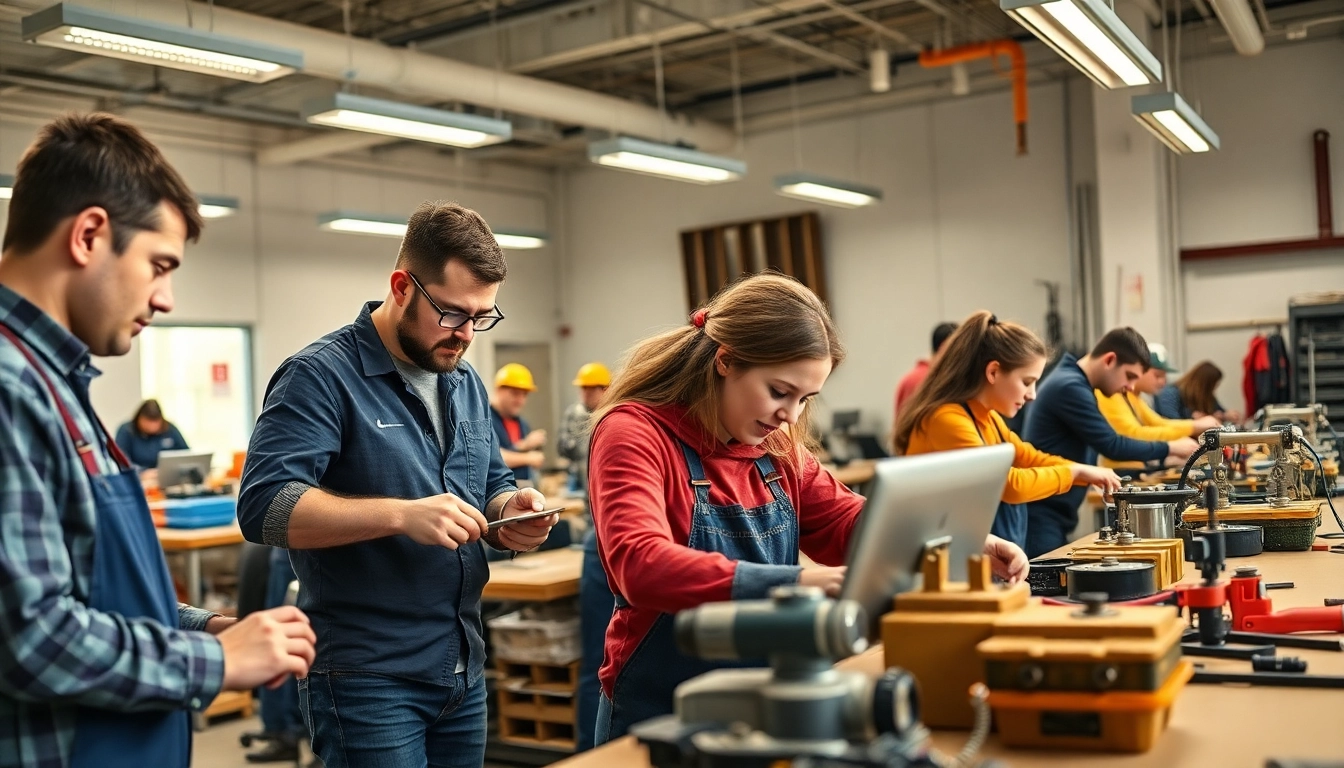 Engaging learning environment at Trade School In Tennessee with students actively participating.