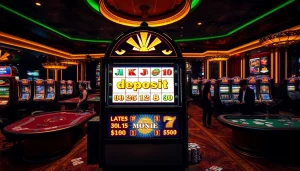 Excited players enjoying the slot deposit pulsa experience at luxurious casino tables.