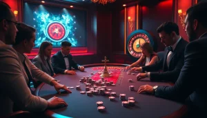 Experience the excitement of poker at mk8th.net with a luxurious casino setting filled with engaging gameplay.