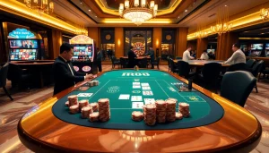 Nền Tảng RR88 provides an engaging casino experience with dynamic players at poker and roulette tables.