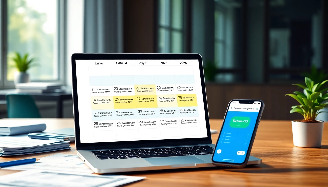IPVA GO 2026 payment dates calendar displayed on a modern office desk.