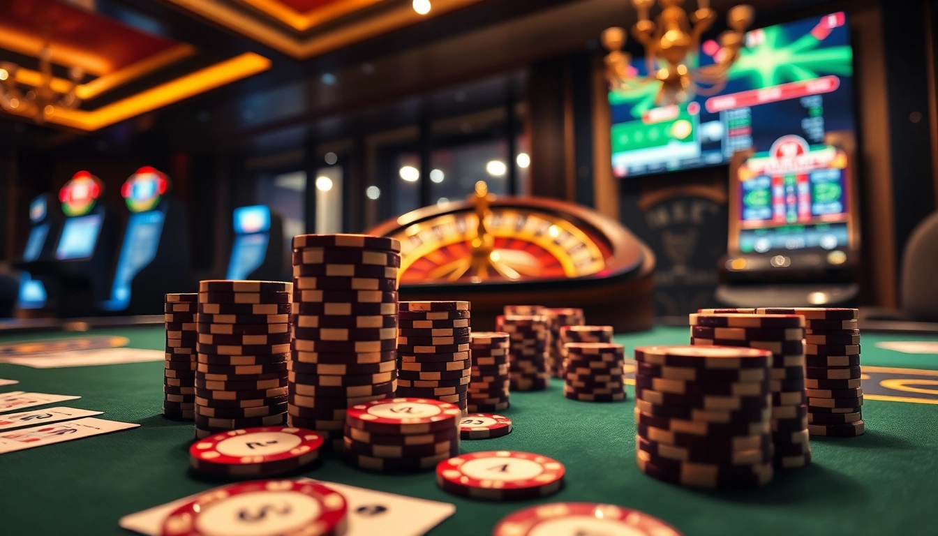 Vivez l'excitation du meilleur casino en ligne avec des parties de poker à enjeux élevés, des jetons brillants et une atmosphère glamour.