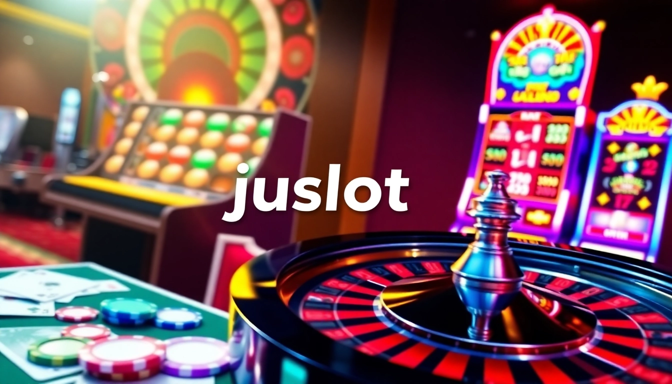 Experience the thrill of jamuslot on a vibrant online casino interface with roulette and slot machines.