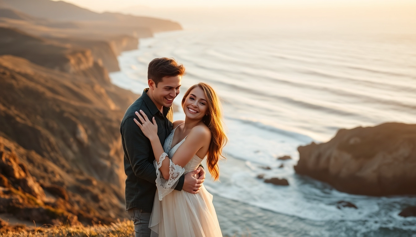Joyful couple captured by Big Sur wedding photographer against a stunning ocean backdrop.