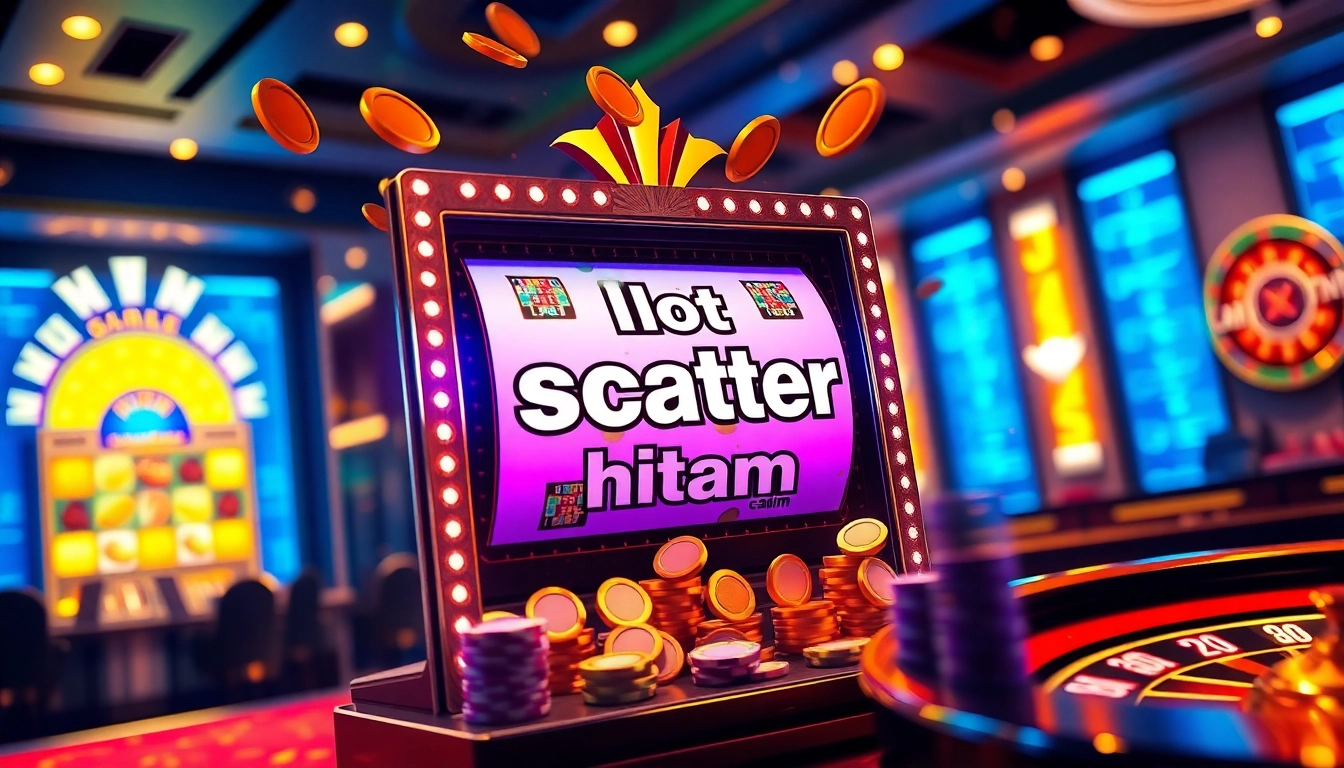 Experience big wins with the slot scatter hitam as coins cascade from the vibrant machine.