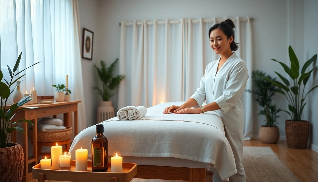 숙련된 태국 치료사와 함께하는 편안한 가정 마사지 현장
