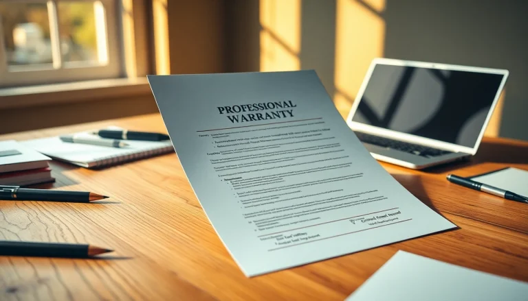 Highlight why choose Pretzel warranty with professional warranty document on a desk.
