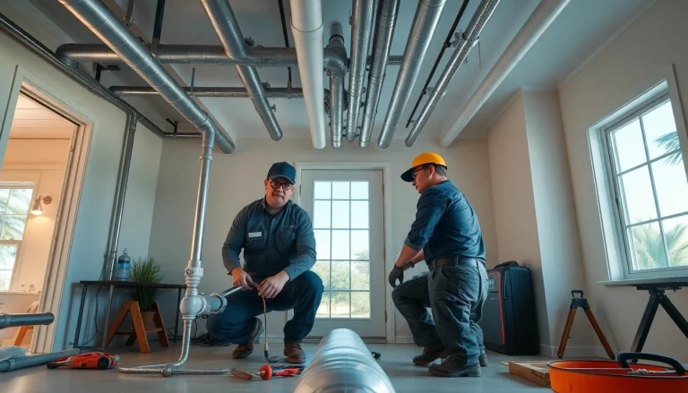 Whole house repiping services Clearwater FL highlighted by professionals replacing old plumbing.