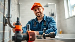 Installateur arbeitet professionell an Badezimmerinstallation mit sonni sanitär GmbH.