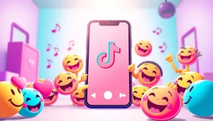 Explore vibrant tiktok emojis in a playful smartphone setting.