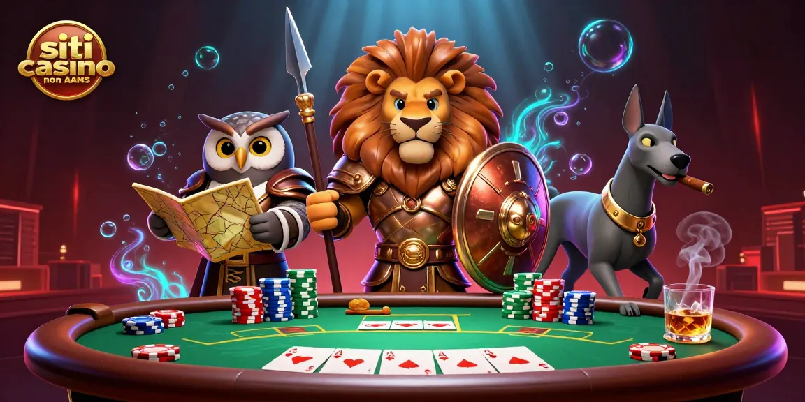Interagisci con i siti casino non AAMS attraverso una scena di poker emozionante in un'illustrazione 3D ultra-dettagliata.
