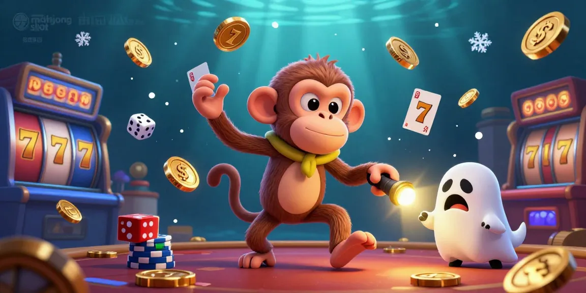 Engage in thrilling gameplay with the mahjong slot experience, juggling golden casino elements in a vibrant scene.